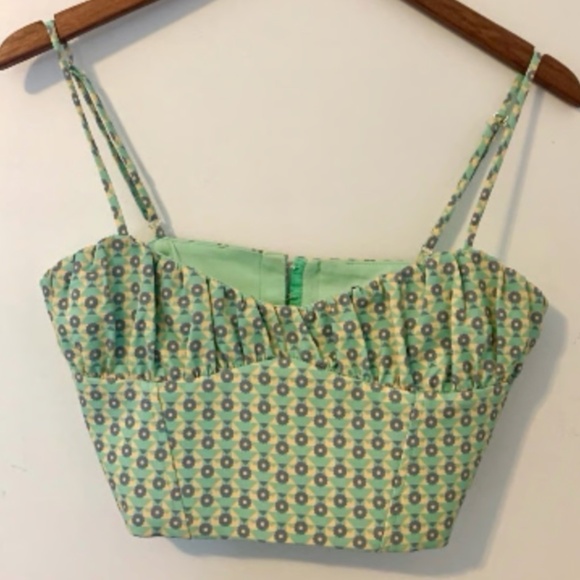 Zara Floral Patterned Corset Tank Top Size Small - Picture 4 of 10